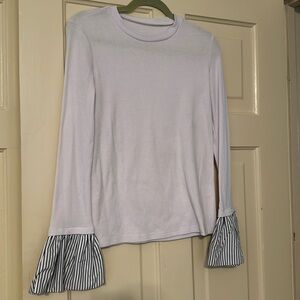 White tshirt with black/white cuffs Size M